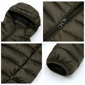 <b>Men's</b> Winter Quilted Designer Puffer Jacket Green Polyester Waterproof Bubble <b>Padded</b> <b>Coat</b> for Outdoor Custom Puffer Jacket - Product Image 3