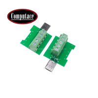 Conector Micro USB 2.0 Macho con Carcasa y Terminal de Tornillo, Adaptador de 5A, Carcasa de PP Niquelada de Latón, Controladores de Motor Avanzados