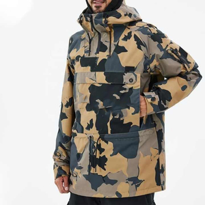 เสื้อแจ็คเก็ตสกีลายพรางกันน้ำสำหรับผู้ชาย เสื้อกันลมสำหรับเล่นสโนว์บอร์ด เสื้อกันหนาวสำหรับกิจกรรมกลางแจ้งบนภูเขา ลายพราง เสื้อคลุมกันหิมะแบบมีฮู้ดสำหรับเล่นกีฬา - Product Image 2