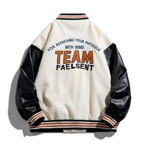 Chaqueta Bomber de estilo universitario para hombre, chaqueta de béisbol con bordado de letras de retales, ropa de calle, pareja - Product Image 2