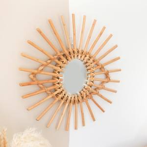 Vintage decorative rattan <b>wall</b> mounted <b>mirror</b> eye shape sunburst handcrafted 3d wicker <b>hanging</b> <b>mirrors</b> - Product Image 1