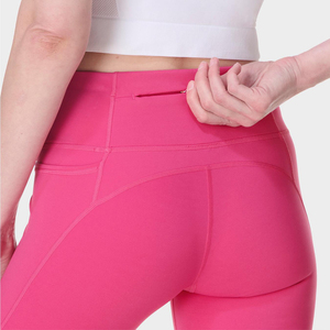 Pantalones cortos de entrenamiento para gimnasio de cintura alta Rosa personalizados para mujer, cintura elástica, sin costuras, ajustable, compresión, bolsillos, Yoga genuino - Product Image 3