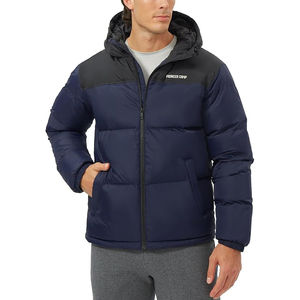 Unisex Stylish Trendy Custom Hooded Puffer Jacket for Winter Canvas Fabric Logo Customise-Stay Warm in Style - Product Image 1