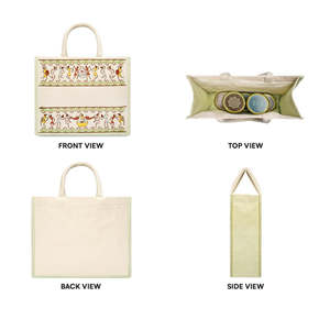 Bolsa de Mano Warli Tribal Beats - Bolsa de Gran Capacidad Hecha a Mano, Verde, con Asa Individual, Bordada, para Uso Diario, Almacenamiento de Artículos de Cocina - Product Image 2