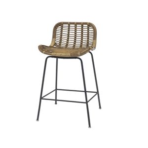 Vente en gros au meilleur prix de chaise en rotin au design nouveau combiné pieds en fer et matelas noir artisanal fabriqué au Vietnam - Product Image 4