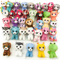 Porte-clés en peluche personnalisés, animaux mignons, couleurs assorties, jouets en peluche doux de dessin animé, forme 3D, lot en vrac