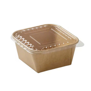 Bol en papier kraft jetable avec couvercle en PET 500ml 750ml 1000ml Contenant alimentaire rond pour snacks, pizzas, salades pour le marché européen - Product Image 2