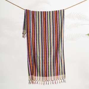 Pompom Zickzack Türkisches Badetuch Handgewebt, 35x68 Zoll - Product Image 6