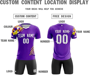 ชุดเสื้อฟุตบอลของผู้ชายชุดเครื่องแบบพิมพ์ซับลิเมชันชุดเสื้อผ้าเล่นฟุตบอลของผู้ชายชุด2024ออกแบบได้ตามต้องการ - Product Image 3