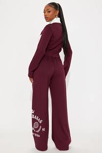 Nouveau deux pièces pantalon ensemble Fitness porter femmes survêtement décontracté bloc veste zippée cordon pantalon droit deux pièces femmes ensembles - Product Image 3