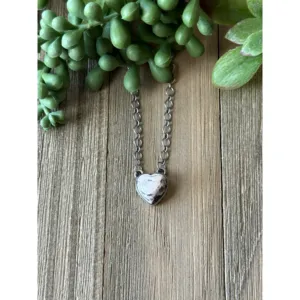 Collier pendentif en turquoise de buffle blanc fait main Navajo et argent sterling 925, chaîne plaquée rhodium, tendance, mariage, unisexe - Product Image 1