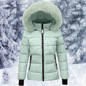Veste d'hiver à capuche en fausse fourrure à manches longues, veste à capuche en fausse fourrure personnalisée pour femmes, vêtements d'hiver pour femmes - Product Image 3