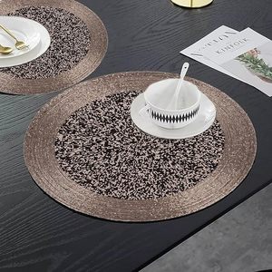 Lead-Free Antique Glass Beaded Decorative Placemat Heat Resistant <b>Mats</b> in <b>Blue</b> Ivory for Center <b>Table</b> or Side Inclusions - Product Image 2