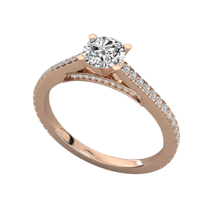 18K Gold Solitaire Ring for Ladies with Lab Grown Diamond - Product Image 6
