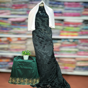 Winter SaleSomalin Modest Trendy Maqbal / <b>Velvet</b> Dirac Jacquard Slub Wedding Abstract Floral Design Cold Season Dresses - Product Image 1