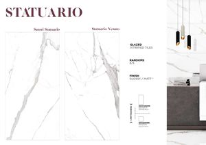 CARREAUX EN PORCELAINE ÉMAILLÉE DESIGN ITALIEN SATORI STATUARIO - Product Image 2
