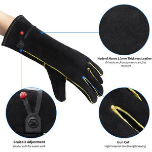 Guantes de Soldadura JNM SAFETY de Piel de Vacuno de Primera Calidad, Resistentes a la Abrasión, para Trabajo Pesado, Resistentes al Fuego - Product Image 2