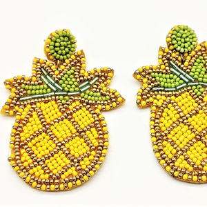 Pendientes de borla con flecos amarillos grandes hechos a mano para mujer, joyería de moda, pendientes de aro nupciales geométricos Laffite - Product Image 1