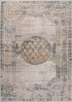 Loraven Moderner Kreuzwebmaschinen-Teppich mit Vintage-Geometriemuster, Niedrigflorig, Umweltfreundlich, Haustierfreundlich, Polyester/PP