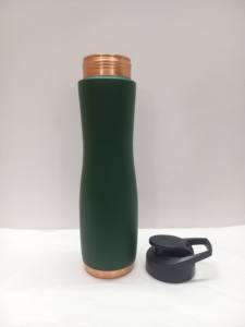 Bouteille d'eau classique unisexe en cuivre Couvercle étanche en paille écologique pour le sport, le voyage et l'usage quotidien - Product Image 4