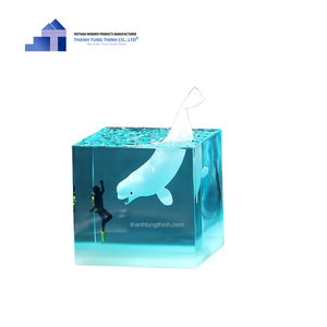 <b>Large</b> DIY Epoxy Resin <b>Art</b> and Crafts From Vietnam Diver and Humpback Whale Eco-Friendly Wood Desktop From Wholesaler - Product Image 2