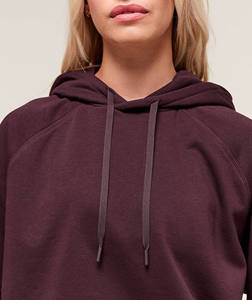 Venta caliente Cherry Purple Drop Shoulder Oversized Zipper Up Sudadera con capucha para mujer Sudaderas con capucha en blanco antiarrugas y transpirables para mujer - Product Image 4