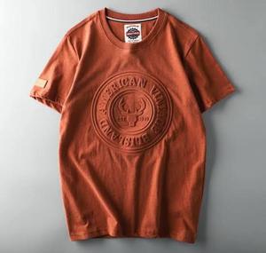 เสื้อยืดผู้ชายคุณภาพสูง ลายนูน แห้งเร็ว ระบายอากาศได้ดี ผ้าฝ้าย 100% แขนสั้น พิมพ์ลายแบบรีดร้อน ดีไซน์เรียบง่าย สวมใส่สบาย - Product Image 5