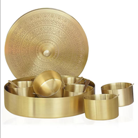 Ustensiles de cuisine indiens en laiton antique doré, écologiques, décoratifs, en bois et acier inoxydable, boîte à épices, support de rangement, ensemble de cuillères pour la cuisine