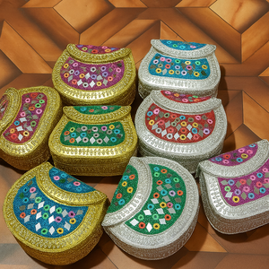 กระเป๋าคลัทช์ลูกปัดงานแฮนด์เมดกระเป๋ากระจกส่งออกในอินเดียขนาดเด็ก - Product Image 2