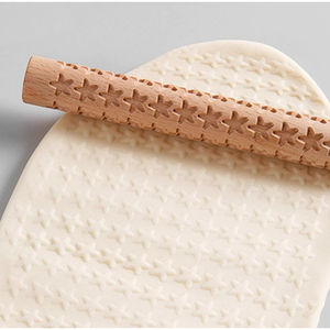 Zig Zag Design Wooden <b>Rolling</b> <b>Pin</b> With Unique <b>Pattern</b> For Creative Baking Dough Pastries Cookies And Stylish Kitchen Decor - Product Image 2