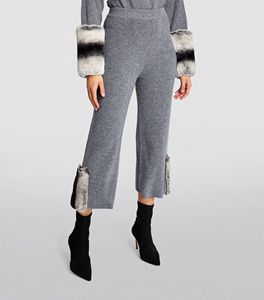 Premium Quality Latest Design Cheap Price Grey Color <b>Fur</b> <b>Trim</b> Trousers For Women's Winter Custom Clothing Trouser For Women's - Product Image 2