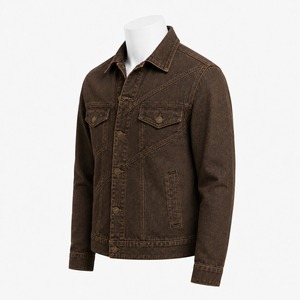 Veste en jean streetwear pour homme, tissu denim épais, coupe décontractée, style moderne, design durable, idéale pour la collection de mode urbaine - Product Image 2