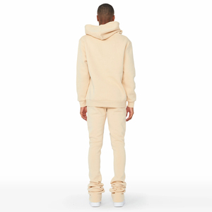 Conception personnalisée de haute qualité Ensemble de survêtements évasés en sérigraphie deux pièces Ensemble de survêtements évasés en coton lourd pour hommes - Product Image 2