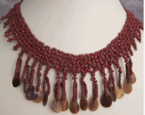 Collar de Conchas Marinas Marrones de 50 cm, Joyería con Cuentas Marrones, Motivo Religioso, Regalo - Product Image 4