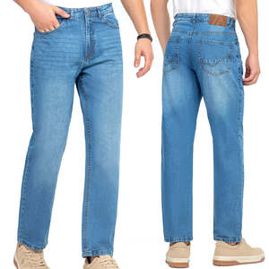 Jean en denim décontracté pour homme, coupe droite, taille mi-haute, en coton tissé 100% extensible, respirant et écologique, qualité supérieure - Product Image 4