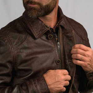 Chaqueta de Cuero Genuino de Alta Calidad para Hombre, Diseño Superior, 100% Cuero, Manga Larga, Impermeable, Forro de Poliéster de Color Personalizado, Personalizable - Product Image 2