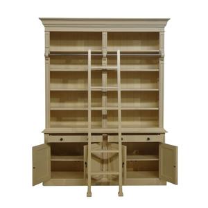 Estantería de dos bahías de madera maciza con escalera, librería, escaparate, estanterías, armario, hecho para muebles antiguos de oficina en casa - Product Image 4