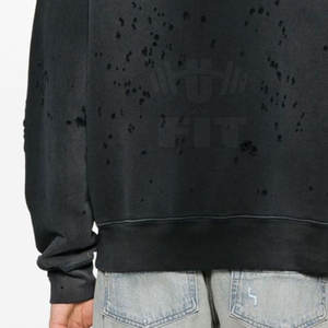 เสื้อฮู้ดดี้ผู้ชายสไตล์สตรีทแบบมีซิป ดีไซน์โอเวอร์ไซส์ ผ้าฟลีซพิมพ์ลายแบบดิสเทรส ขายส่งจำนวนมากสำหรับฤดูหนาว - Product Image 6