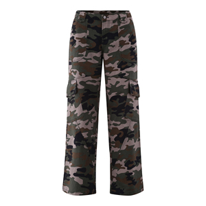 Estilo callejero camuflaje multi bolsillos vintage hip hop traje de moda Pantalones de mujer holgados pantalones de mezclilla de gran tamaño pierna ancha recta - Product Image 2
