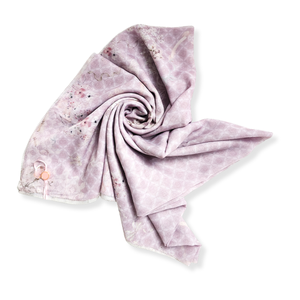 Diseño conveniente Reiko Series Impresión digital Hijab Manga corta Bufanda de algodón ligero Elegante Lila Ajuste para la primavera musulmana - Product Image 5