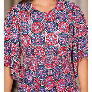 Robe Anarkali en rayonne imprimée de fleurs multiples, accessoire de vêtements traditionnels musulmans pour fumeurs - Product Image 2