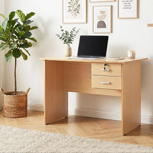 Escritorio de Estudio Moderno y Sencillo con Superficie de PU y Tablero de Aglomerado Color Haya, Modelo WT302, con 2 Cajones y Cerradura, para Centros de Estudio y Oficina en Casa - Product Image 1