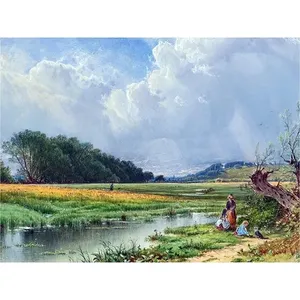 Sur les prés A. Bricher Mural Cuisine Dosseret Mural en Marbre Carreau de Céramique - Product Image 1