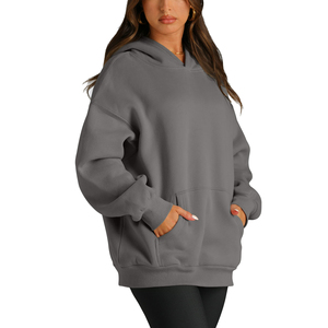 Drop-Shoulder French Terry Heavy Weight Hoodies Pour Femme Casual 3D Printing Crewneck Breathable Women's Hoodies Sweatshirt - Product Image 4