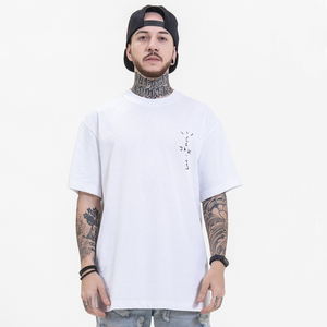 T-shirt streetwear de luxe pour hommes en satin de coton respirant surdimensionné à épaules tombantes poids lourd 280gsm - Product Image 2