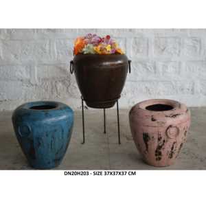 Maceta de Hierro Antigua de Lujo, Estilo Shabby Chic, Recubierta con Pintura en Polvo, Maceta para Interiores, Ideal para el Comedor, Uso Diario - Product Image 5