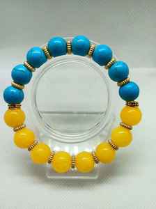 Bracelet tendance en perles de résine multicolores de forme ronde, fait à la main, style audacieux, bijoux de style ange, bracelet extensible brillant - Product Image 6