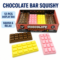 Jouet anti-stress en forme de barre de chocolat, en PU, coloré, imitation chocolat, jouet à presser, anti-stress, accessoire décoratif, cadeau