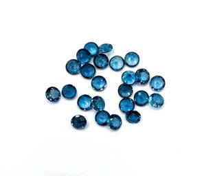 Topaze bleue de Londres naturelle ronde taille brillante 4 MM à facettes cristal de haute qualité pierre précieuse forme de coeur 9mm taille pour la fabrication de bijoux - Product Image 3