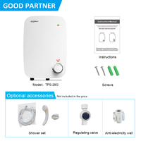 Calentador de Agua Eléctrico OEM Personalizado de 5500W, Fabricante de Calentadores Instantáneos para Ducha con Control de Perilla y Elemento Calefactor de Acero Inoxidable